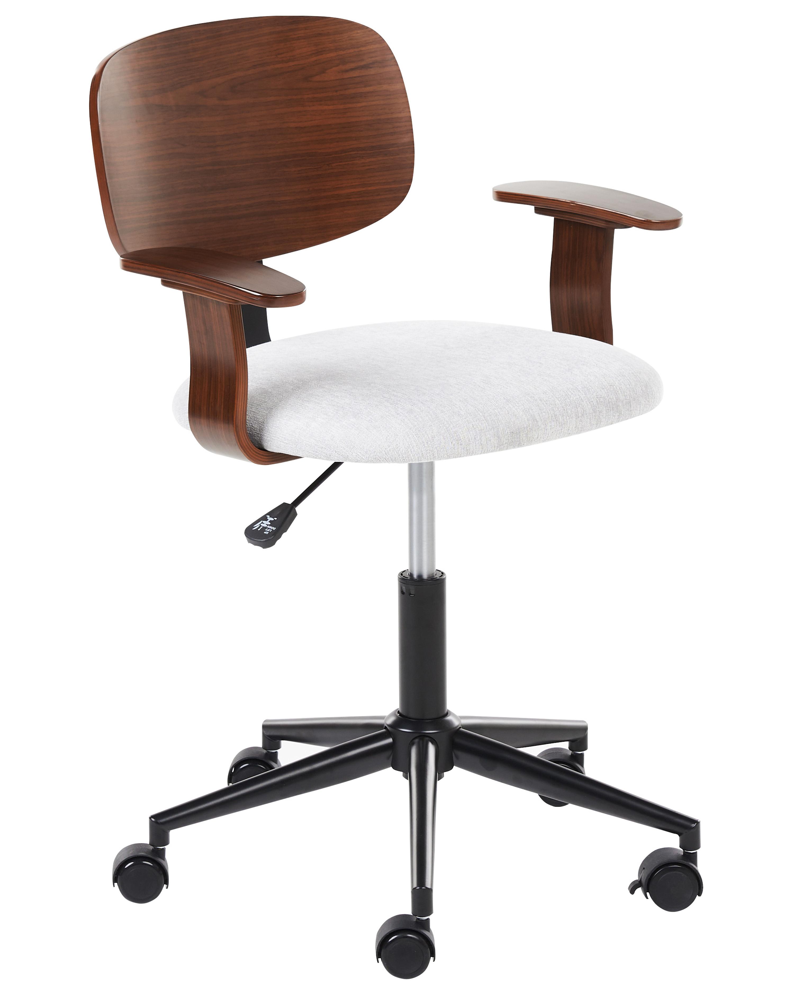 Desk Chair GUNNISON Faux Linen Light Grey