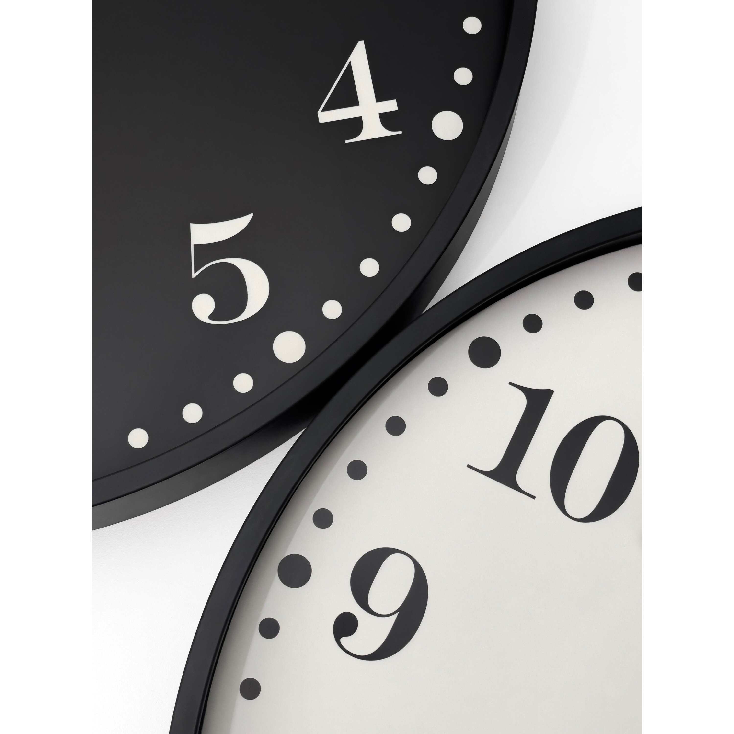 NeXtime - Wandklok 50cm - Stil - Zwart Wit - Plastic - NeXtime