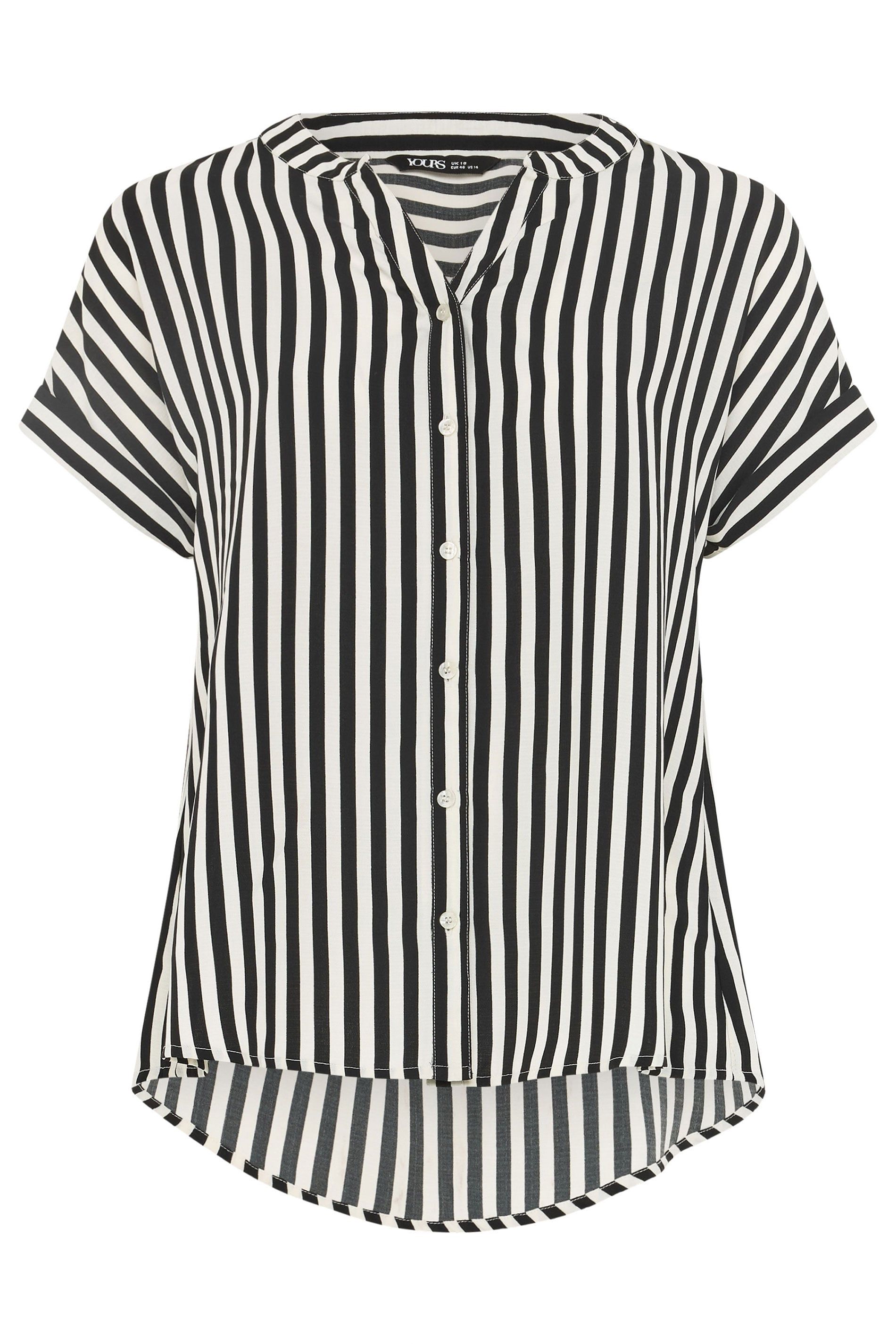 Yours Stripe Button Up Blouse