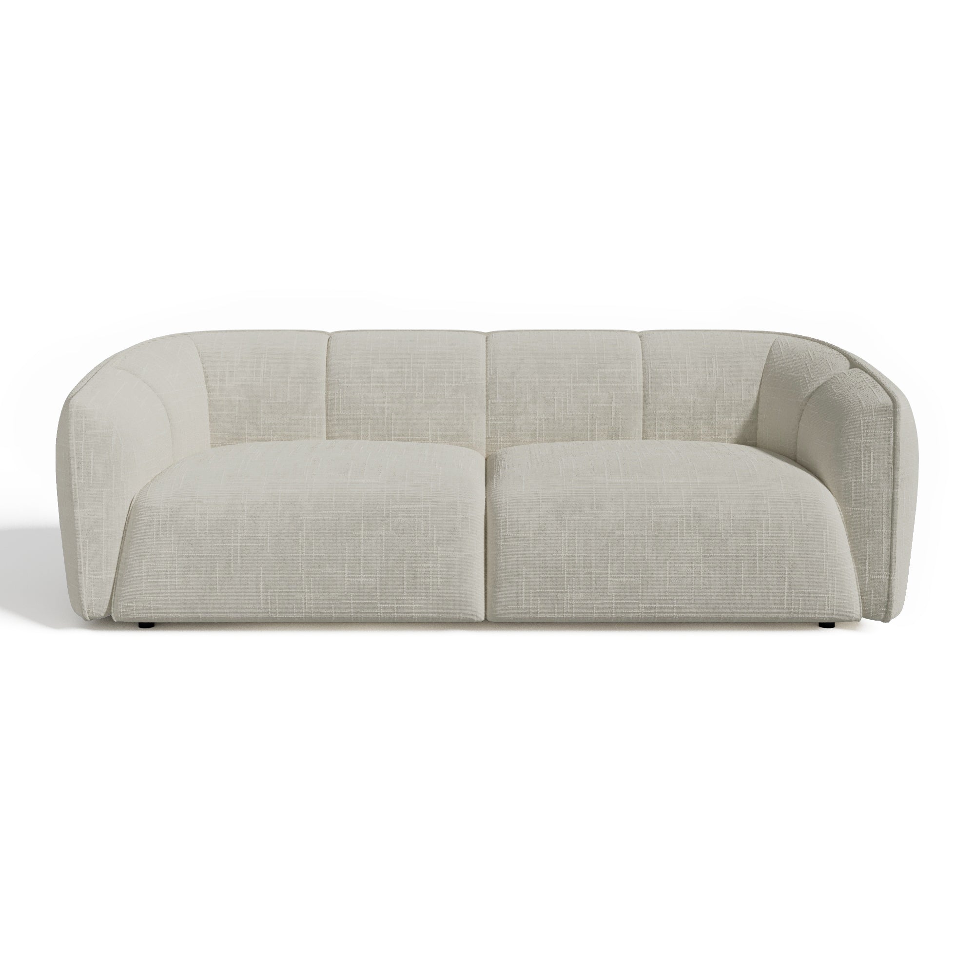 Rechte bank NAMI 4 personen Fluweel weefsel Crème