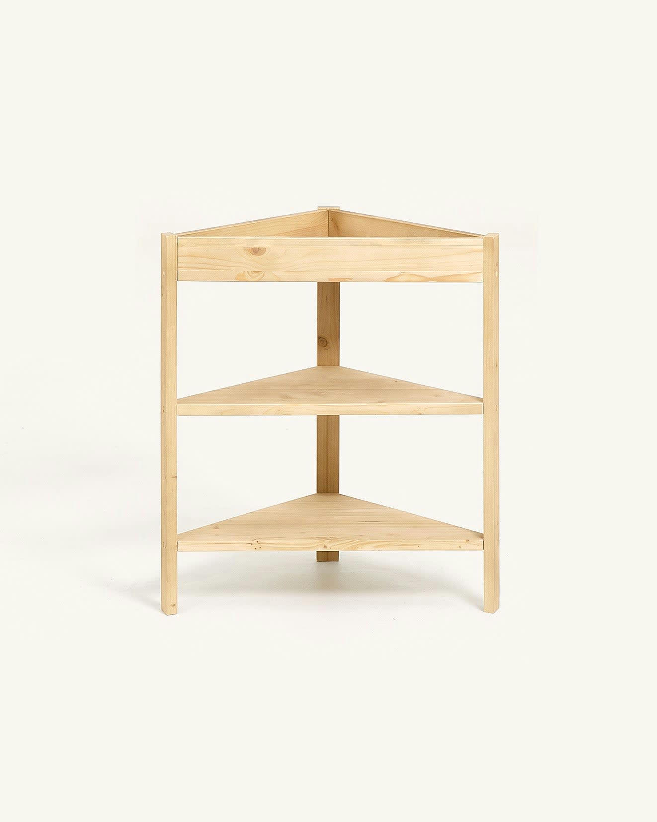 MAURO - Etagère d'angle en bois de couleur beige