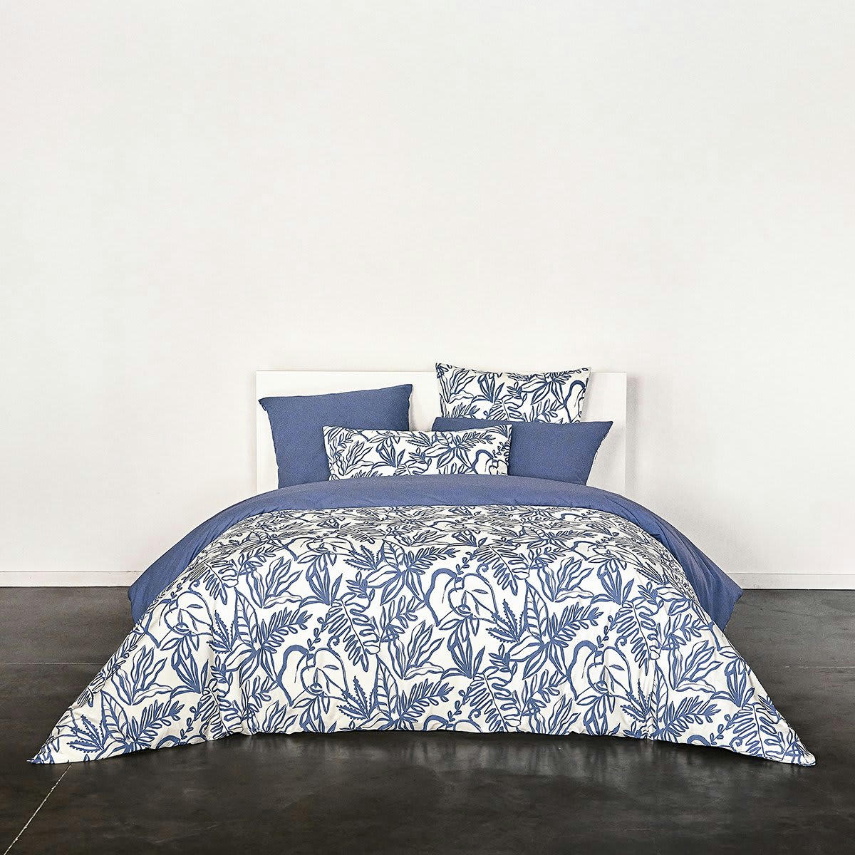 SALSA - Parure de lit percale blanc 260x240 + 2x50x75 cm