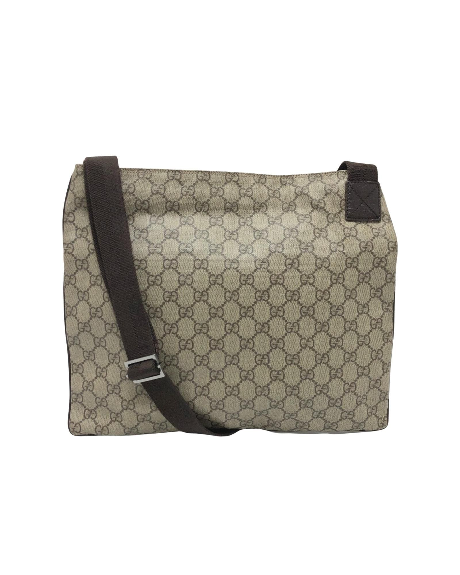 Gucci Preloved GG Supreme Messenger Stylish BeigeEbony Wo Shopper Bags