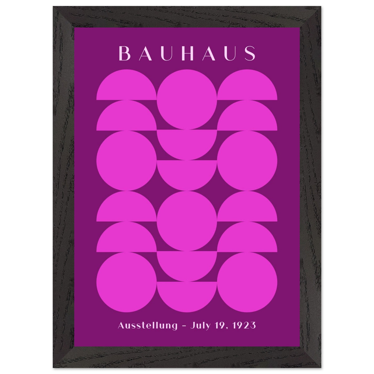 Artfulprints Poster met Lijst Bauhaus - Ausstellung 1923  - A4 21x29.7 cm - Paars