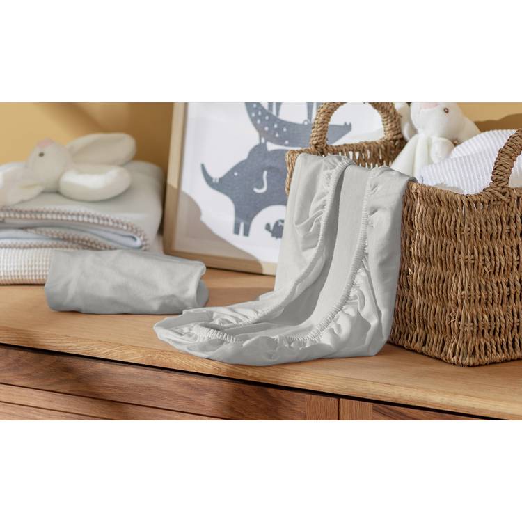 Habitat Kids 2 Pack Cotton Jersey Grey Fitted Sheet – Moses