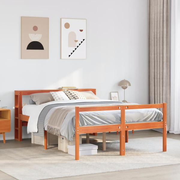 Łóżko Drewniane Rama Łóżka Sofa Brązowe Do Sypialni Pokoju 120x200 cm