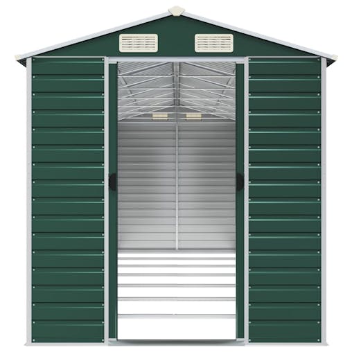 NNEVL Garden Shed Green 191x640x198 cm Galvanised Steel