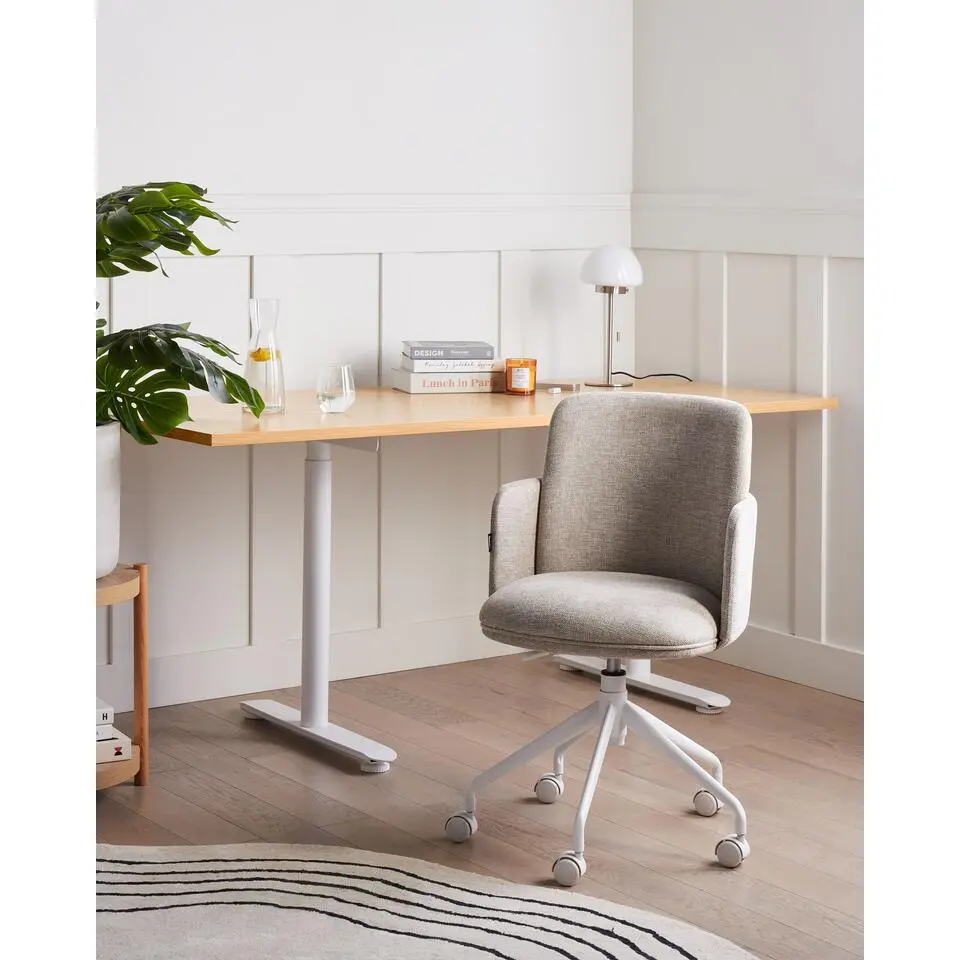 DRYDEN - Bureaustoel - Beige - Polyester