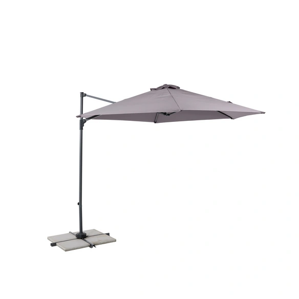 Pendelschirm, Ø: 300 cm, Polyester/Aluminium, light grey