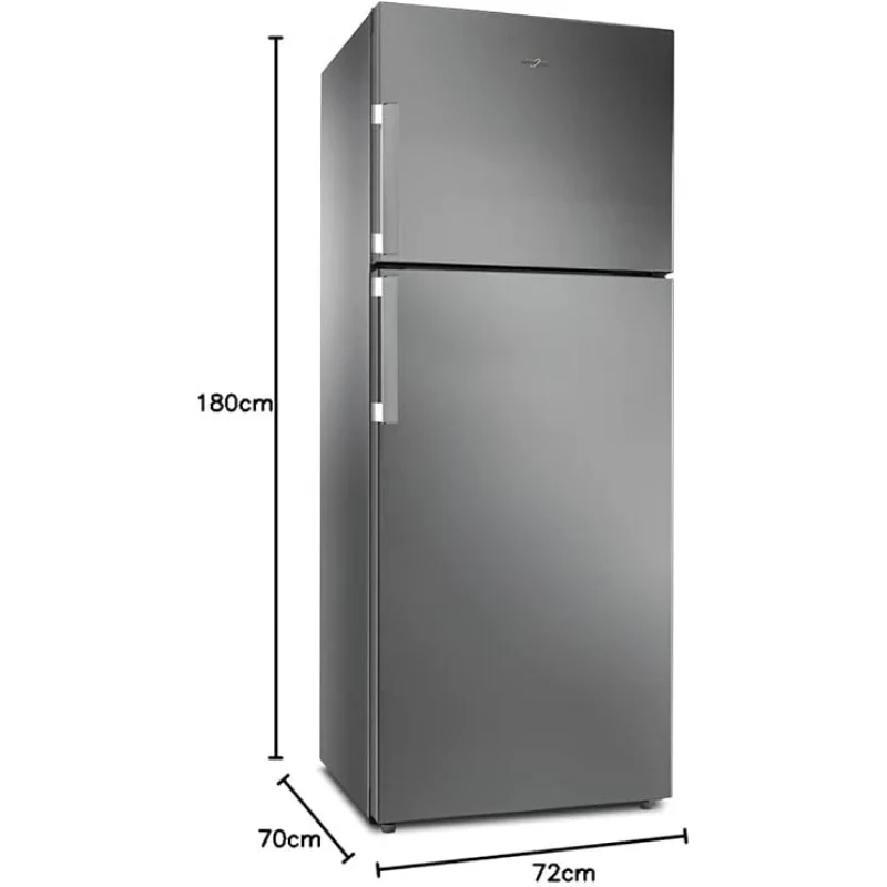 Whirlpool Top Mount Freezer-Fridge A++, 70Cm, 450LIt, Inox Stainless