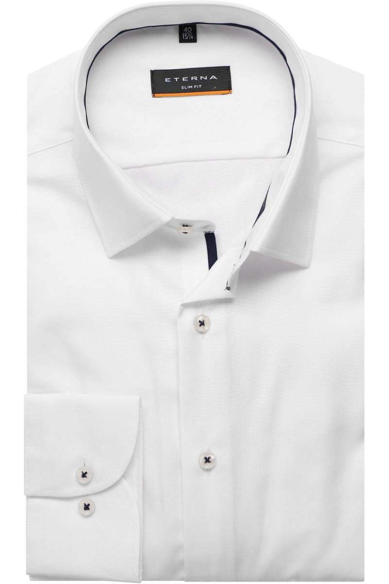 ETERNA Slim Fit Hemd weiss, Einfarbig