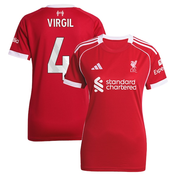 Virgil van Dijk Liverpool adidas Women's 2025/26 Home Replica Jersey - Red