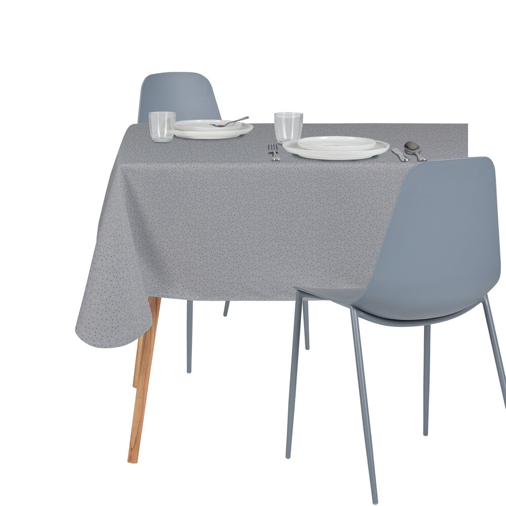 Nappe rectangulaire en tissu motif petits traits 140x250 cm