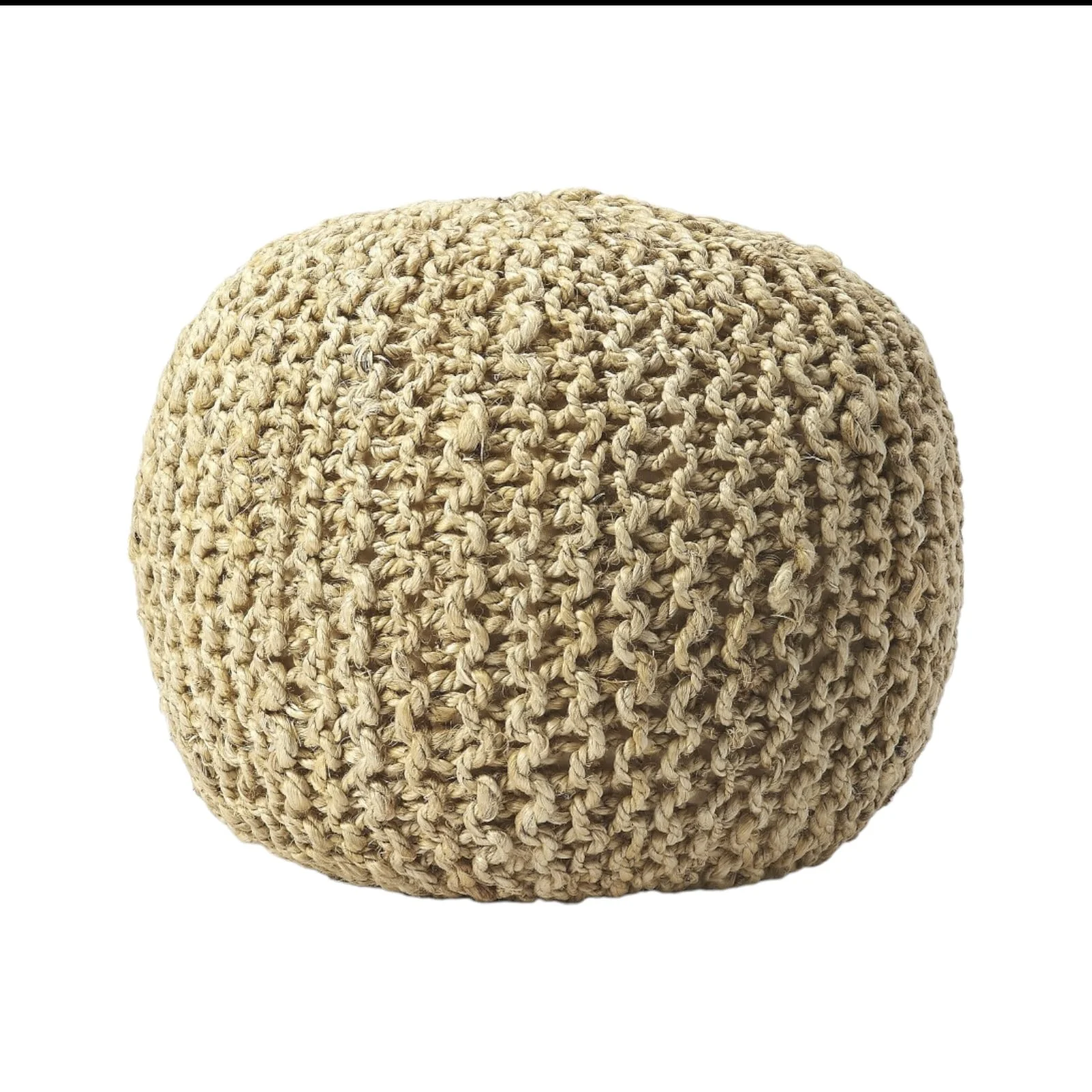 Cool Woven Jute Pouf Ottoman