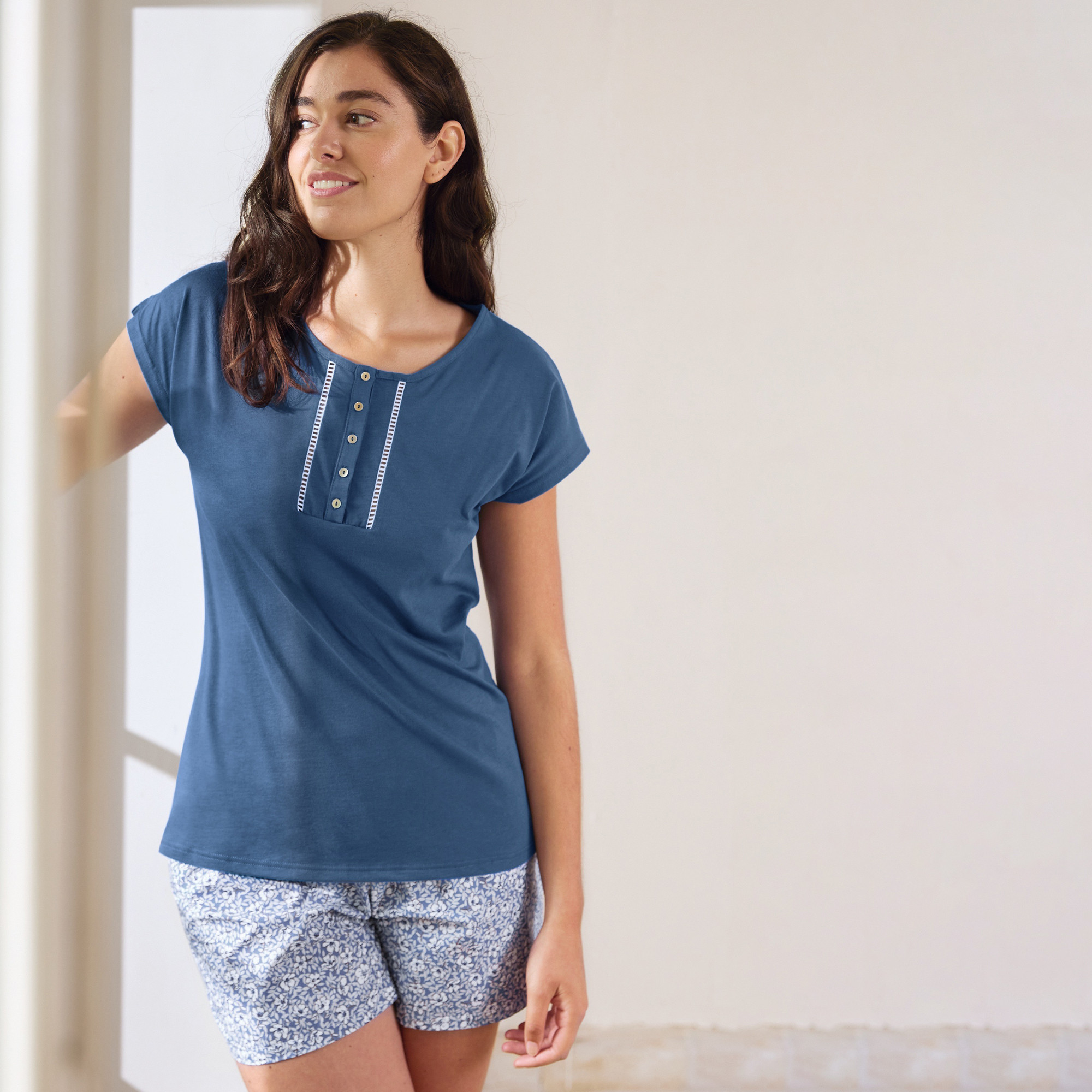 Pyjama court femmeJardin féérique