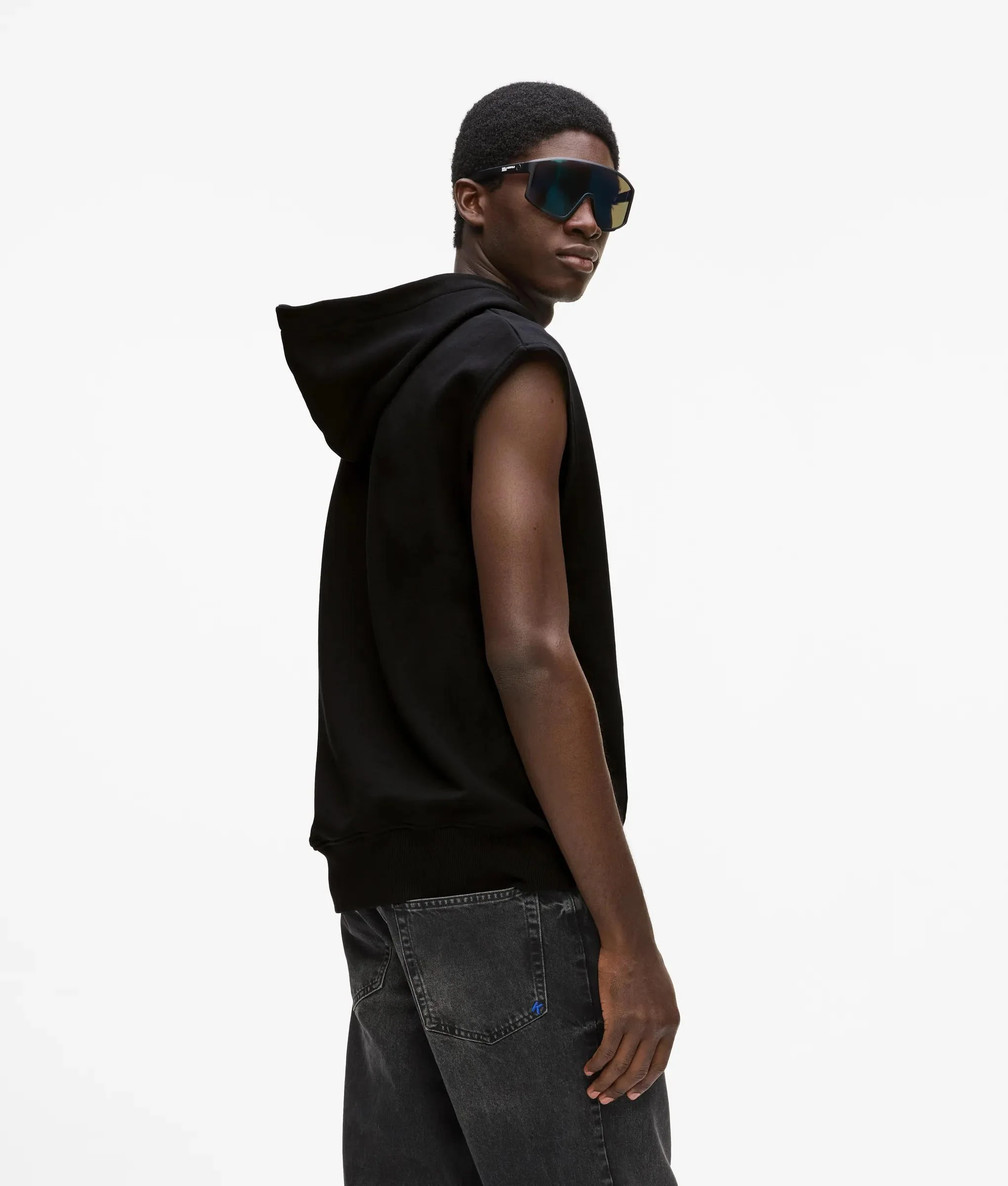 Sweat à capuche sans manches