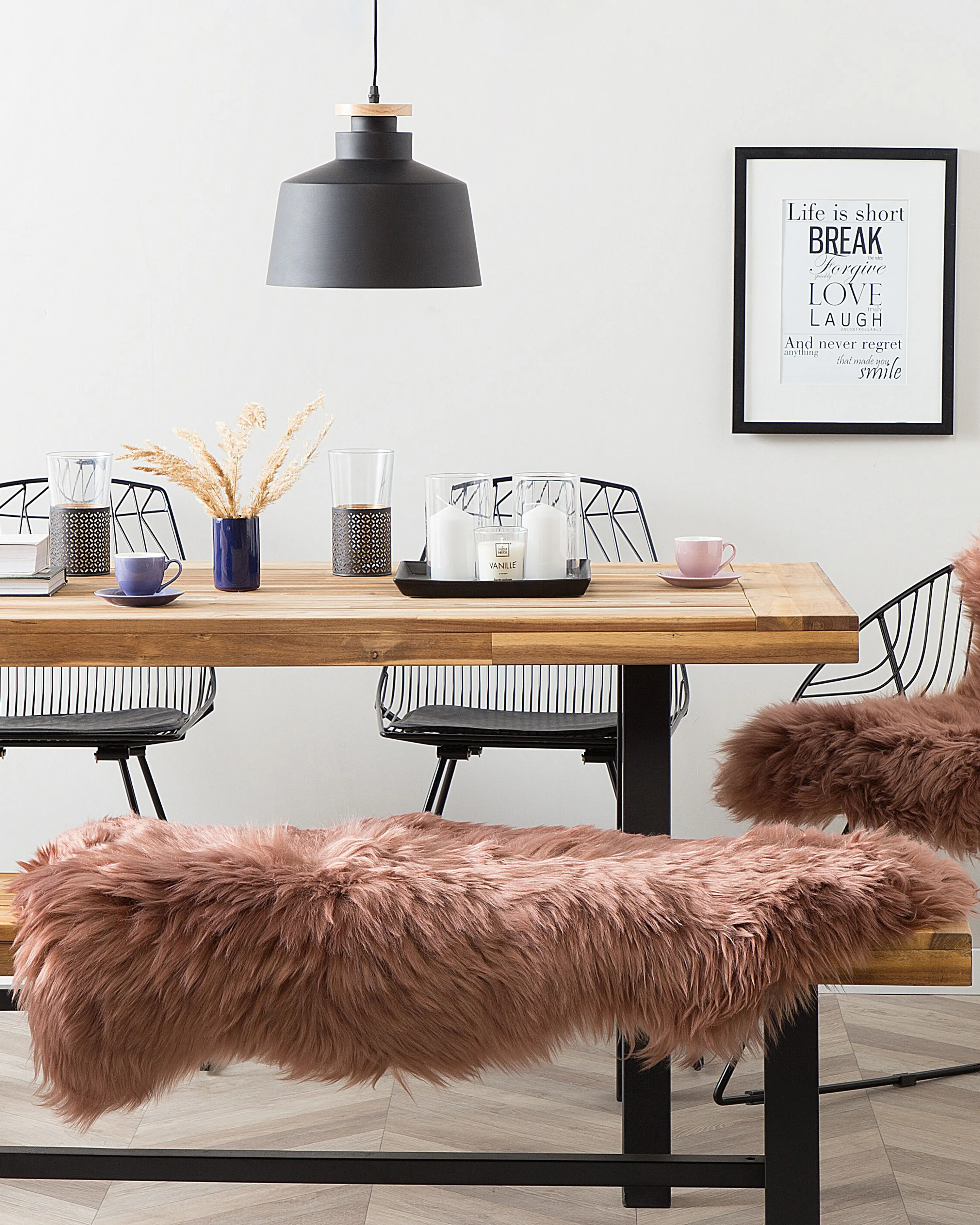 Sheepskin Rug ULURU Light Brown 65 x 110 cm