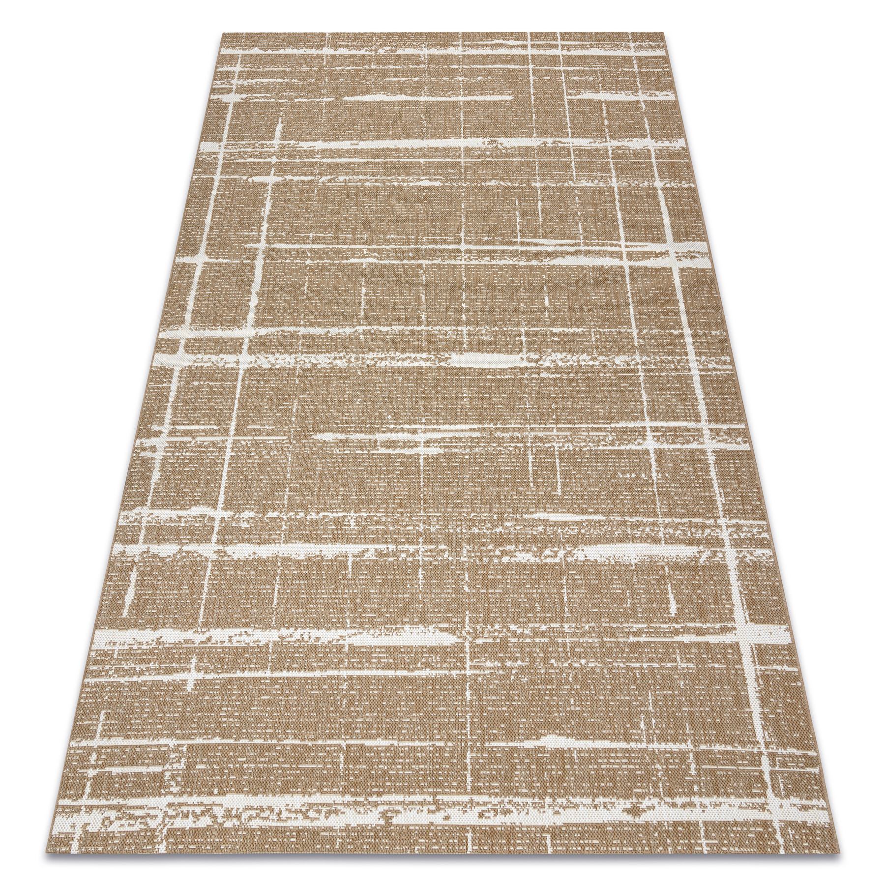 Dywan sizal FLAT 48965265 Kratka, vintage - beż naturalny 80x150 cm