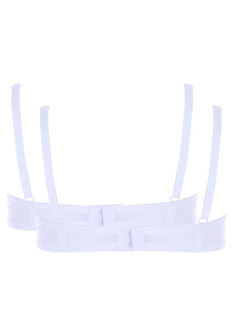 Older Girls 2pk White Plain Comfort Bras