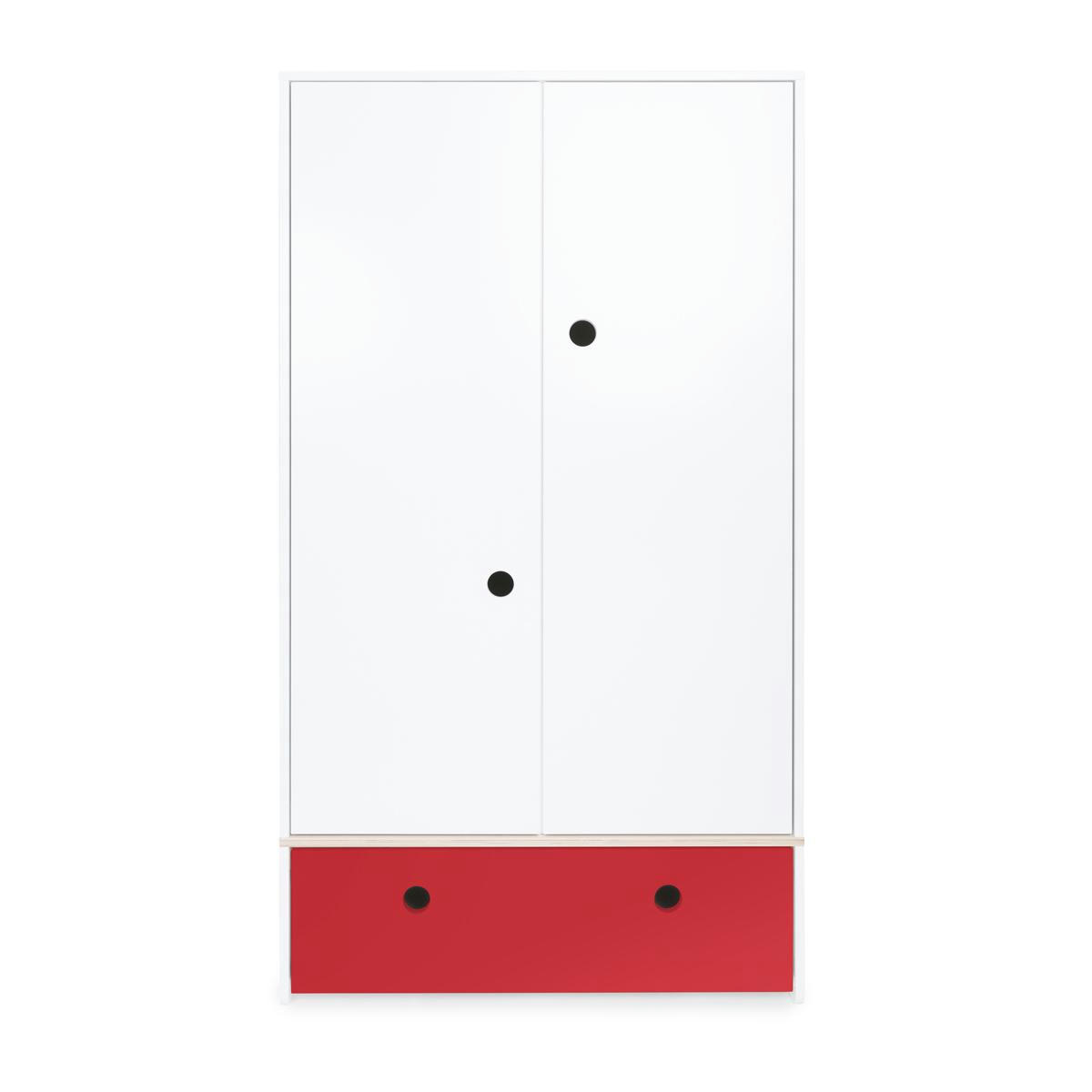COLORFLEX - Armoire 2 portes façade tiroir rouge