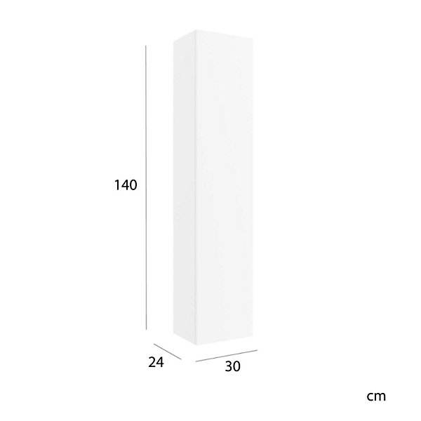 Meuble colonne de salle de bain H 140 cm coloris blanc mat à suspendre - KARAIB