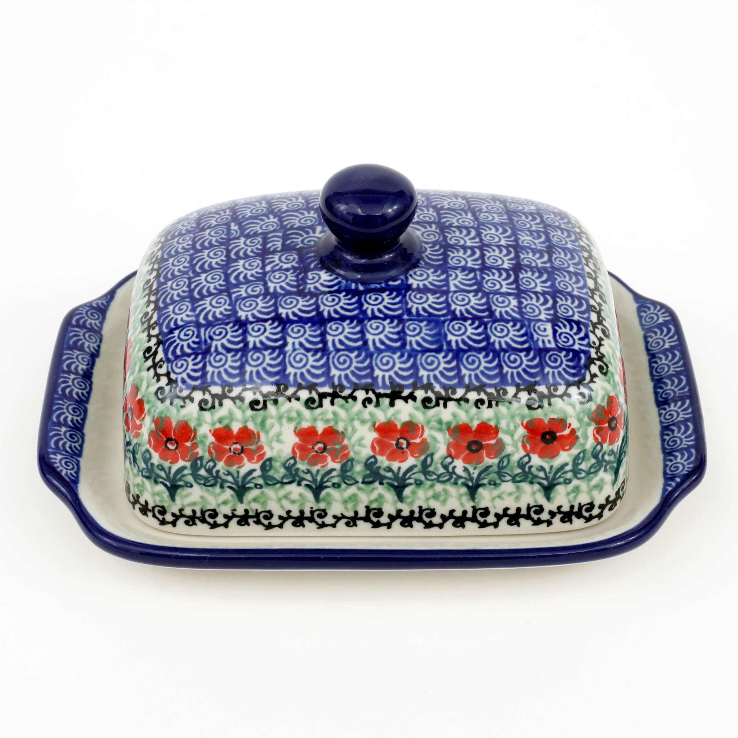 Maselnica ceramiczna 295 17/12,5 cm 1916X Czerwone kwiatuszki