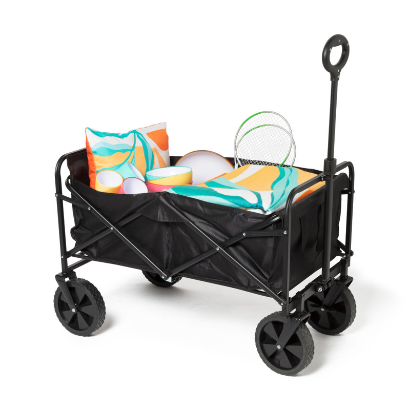 Opvouwbare bolderkar - zwart - 103x54x108 cm