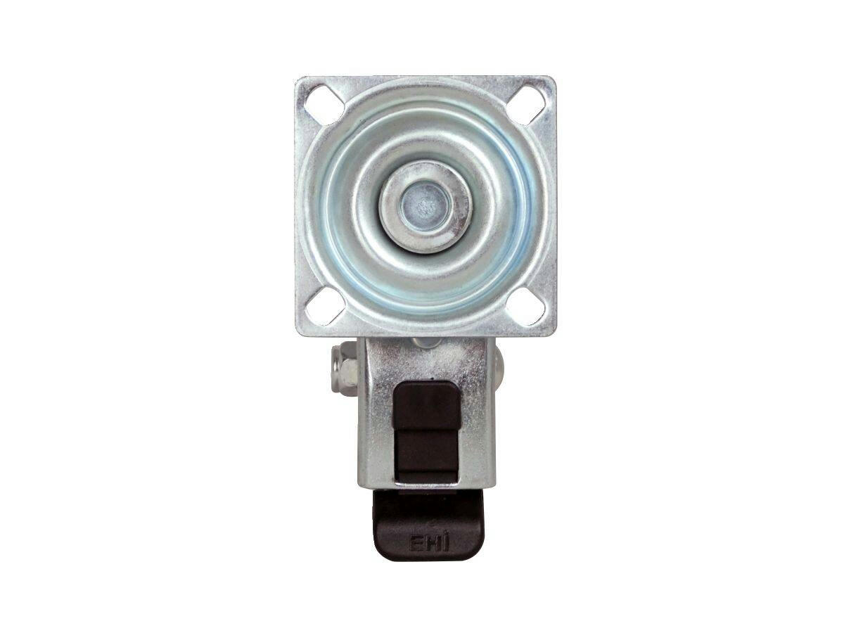 Shepherd Hardware Medium Duty TPU Single Swivel Caster with Brake, Non-Marking, 121-lb Capacity, Grey, 3-in