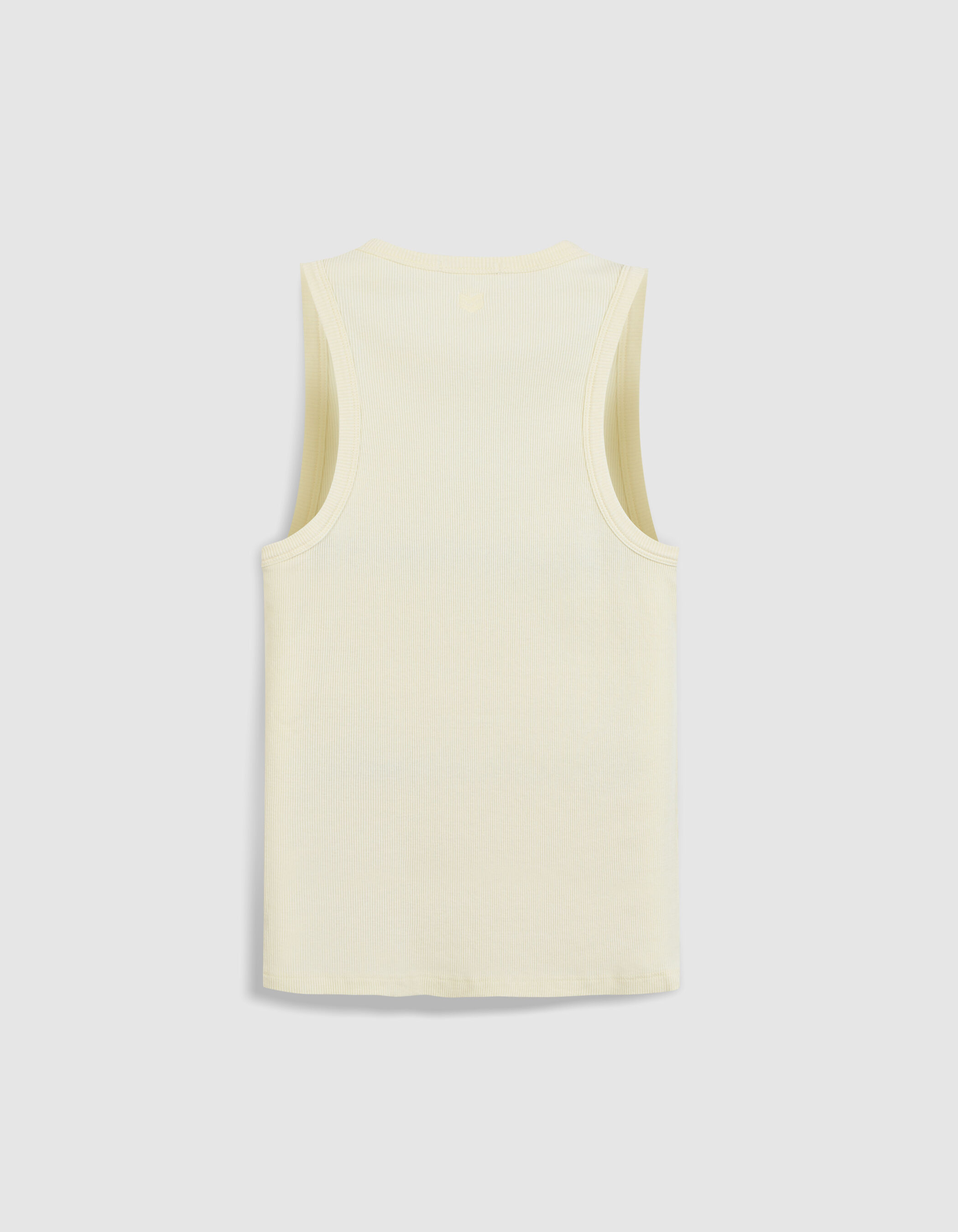 Débardeur vert côtelé broderie chevrons Femme