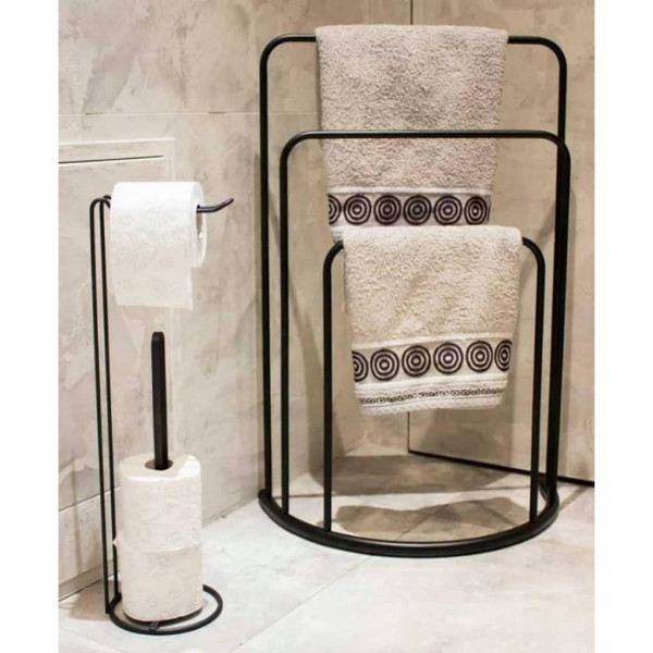 Bathroom Solutions Wieszak na ręcznik CzarnyMetal
