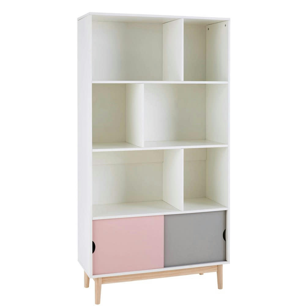 Blush - Bibliothèque 2 portes tricolore