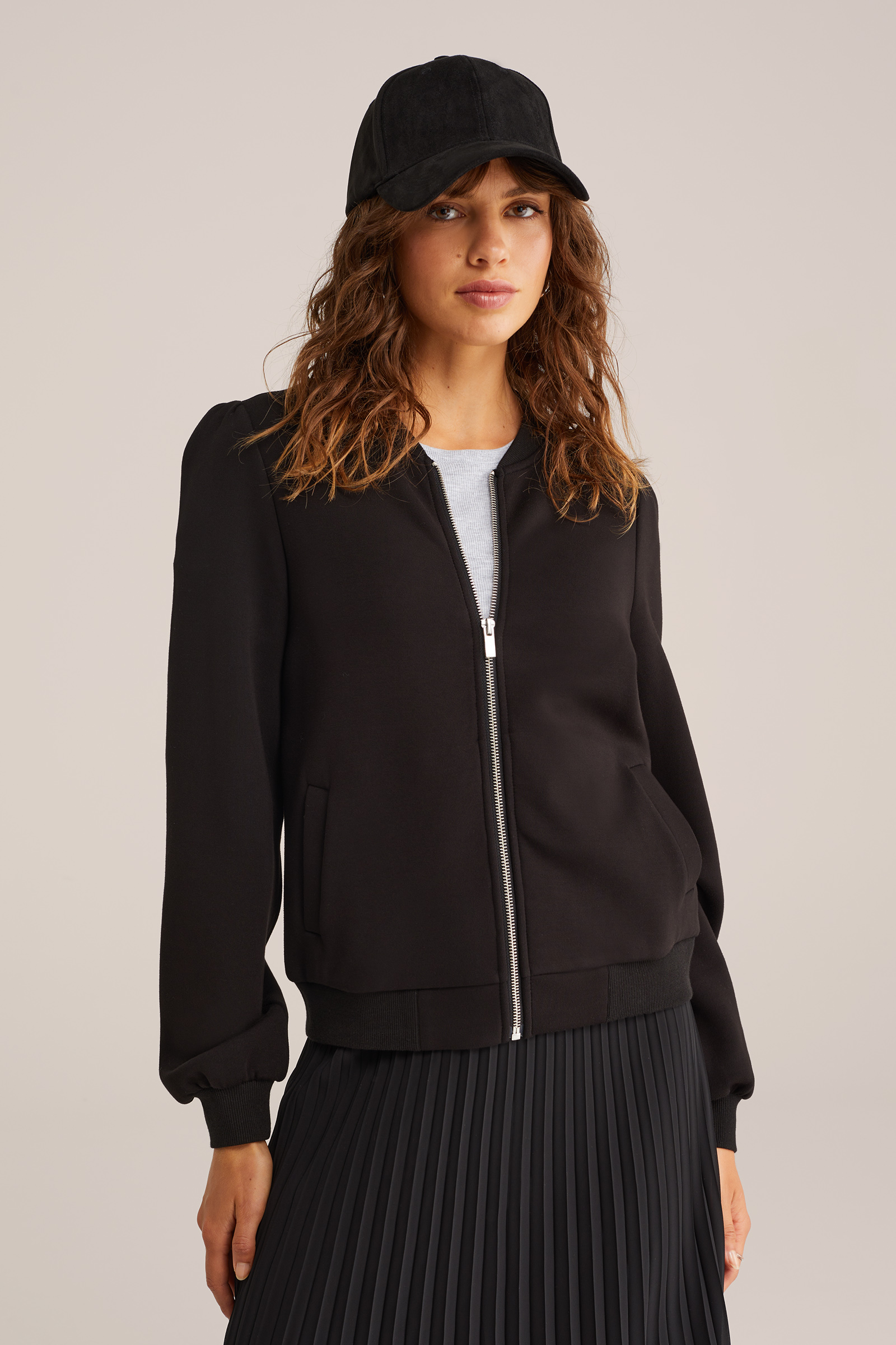 Dames bomberjack van sweatstof