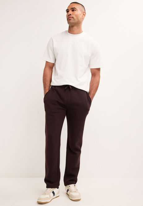 Mens Brown Straight Fit Joggers