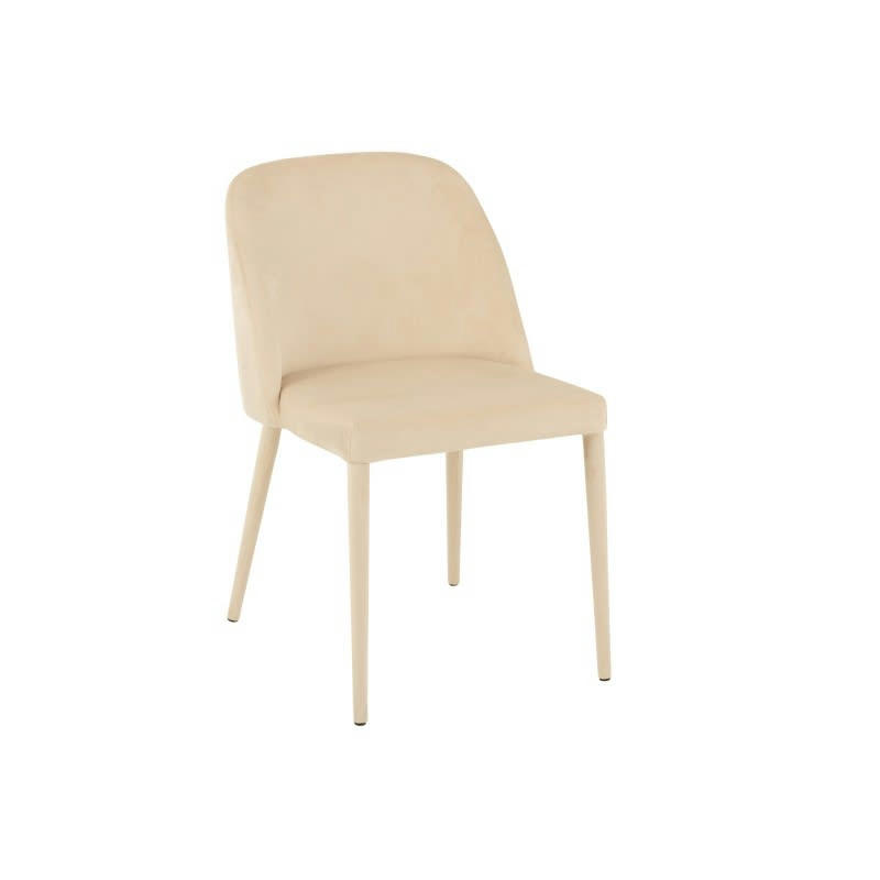 CHARLOTTE - Chaise en métal et textile beige