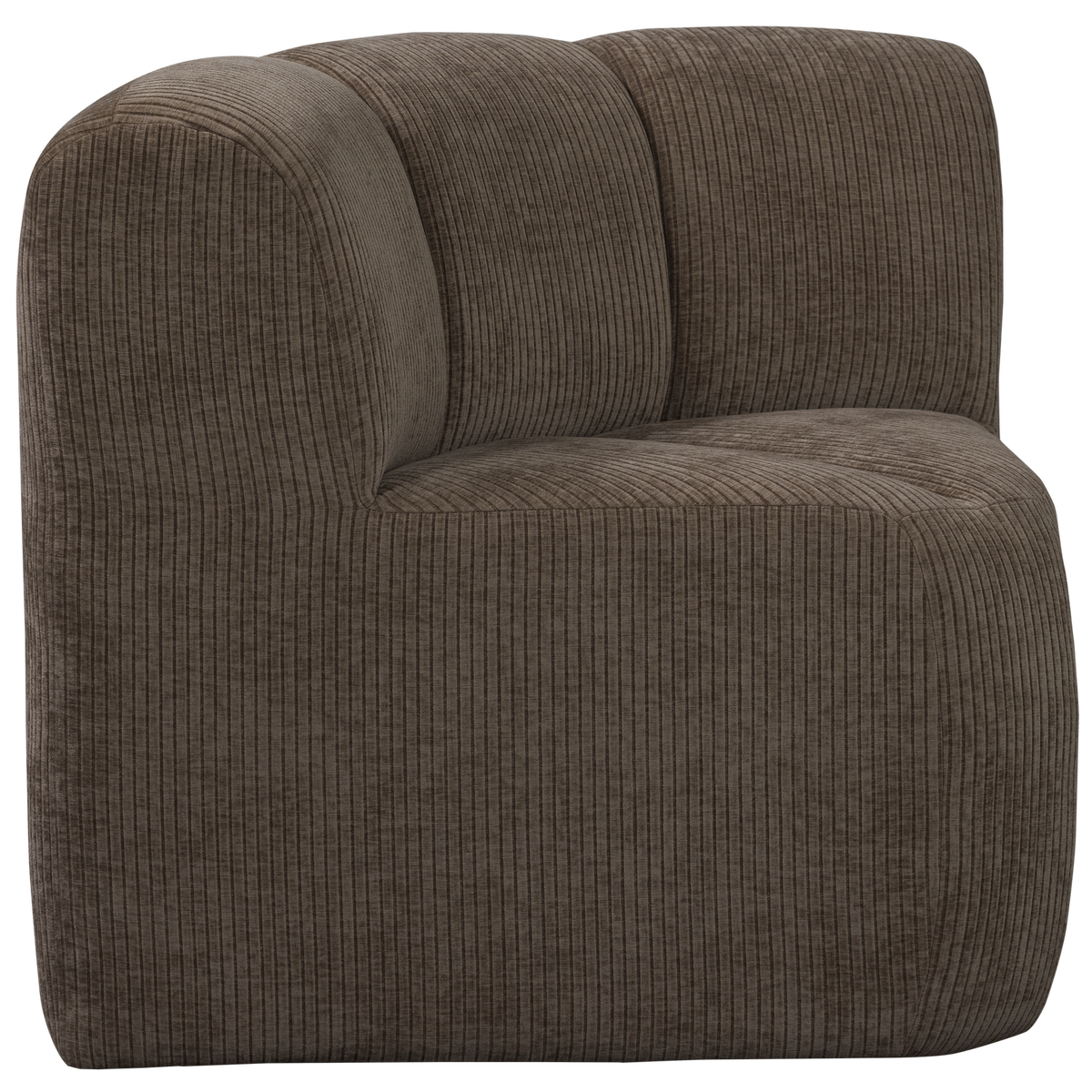 WOOOD eetbankje hoek met rugleuning Mojo - Ribstof - Bruin - 88x86x86