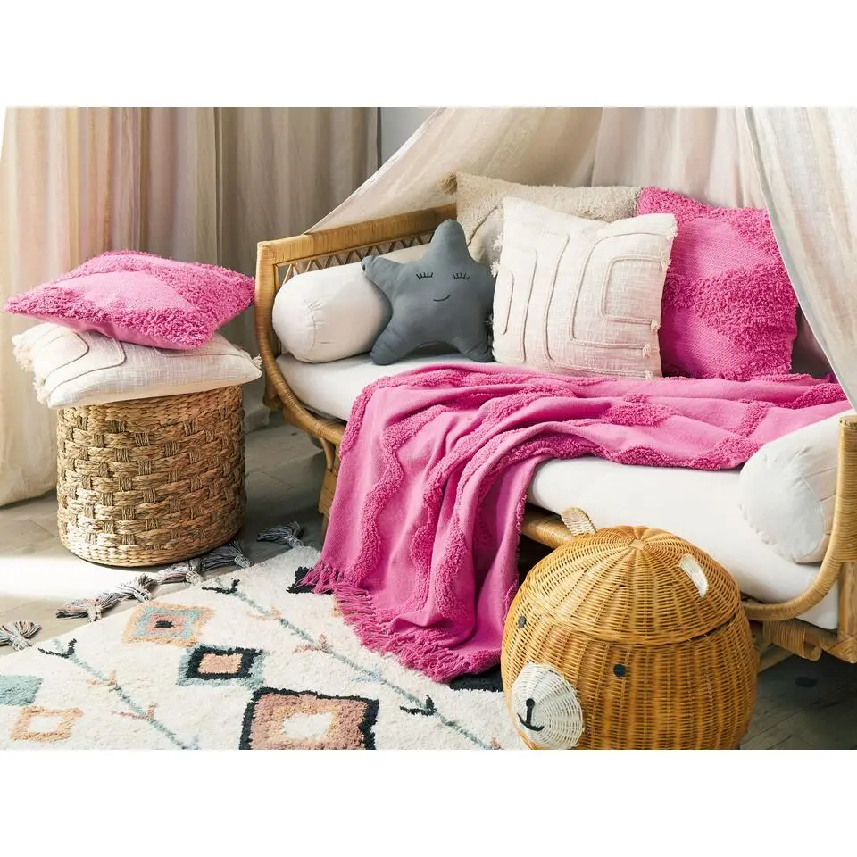 KHARI - Plaid - Roze - 125 x 150 cm - Katoen