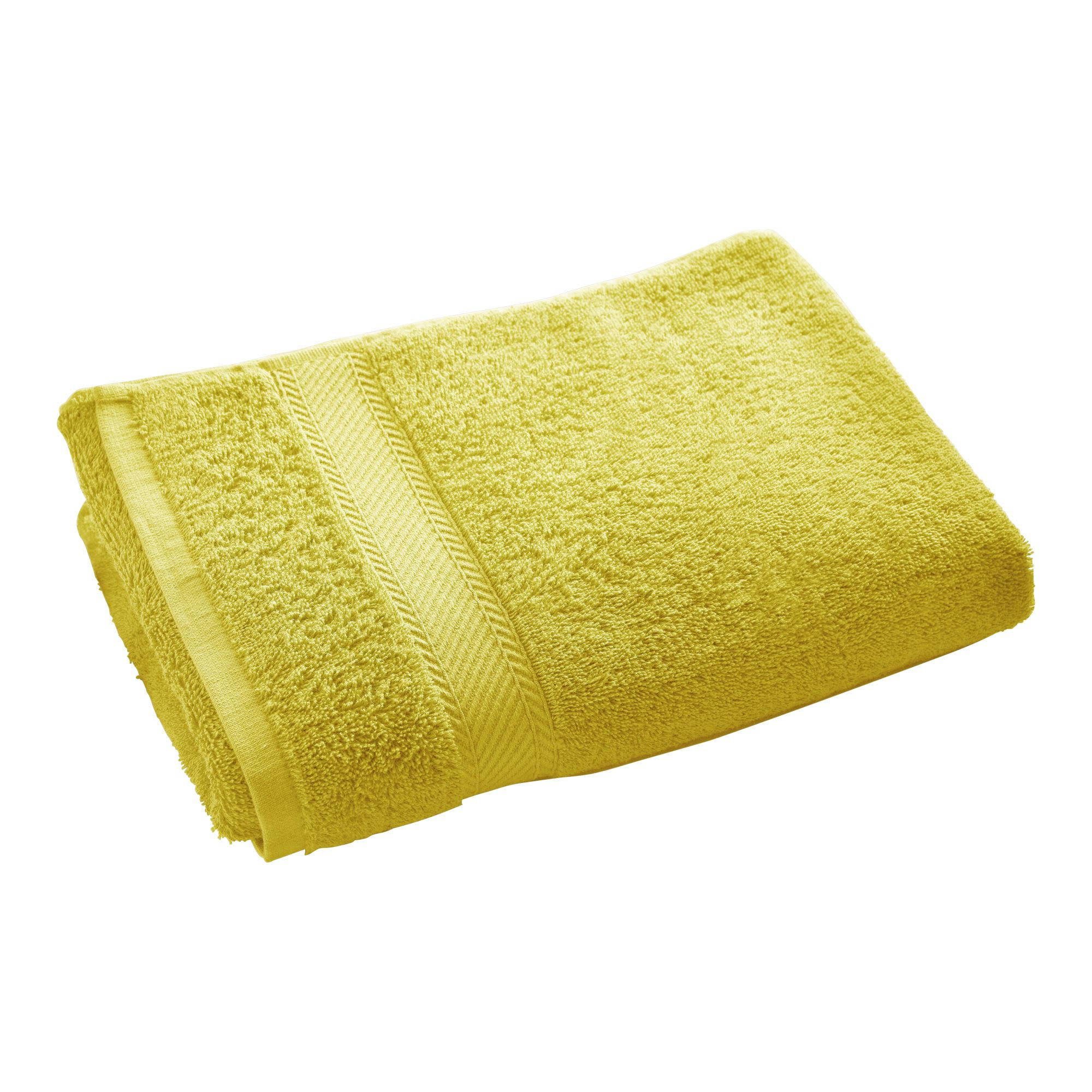 CLAIRE - Lot de 2 serviettes de toilette 50x100 jaune en coton