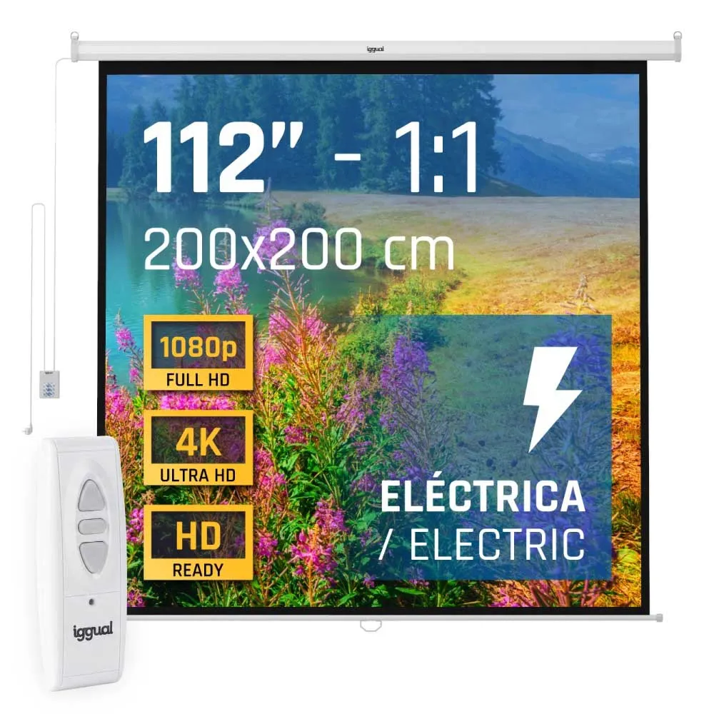 Iggual 4:3 200x200 cm 112´´ Electric Projection Screen
