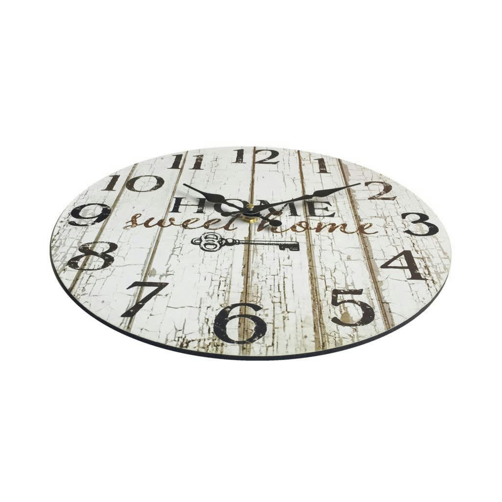 - Horloge murale effet bois noir et blanc ø 33,8 cm