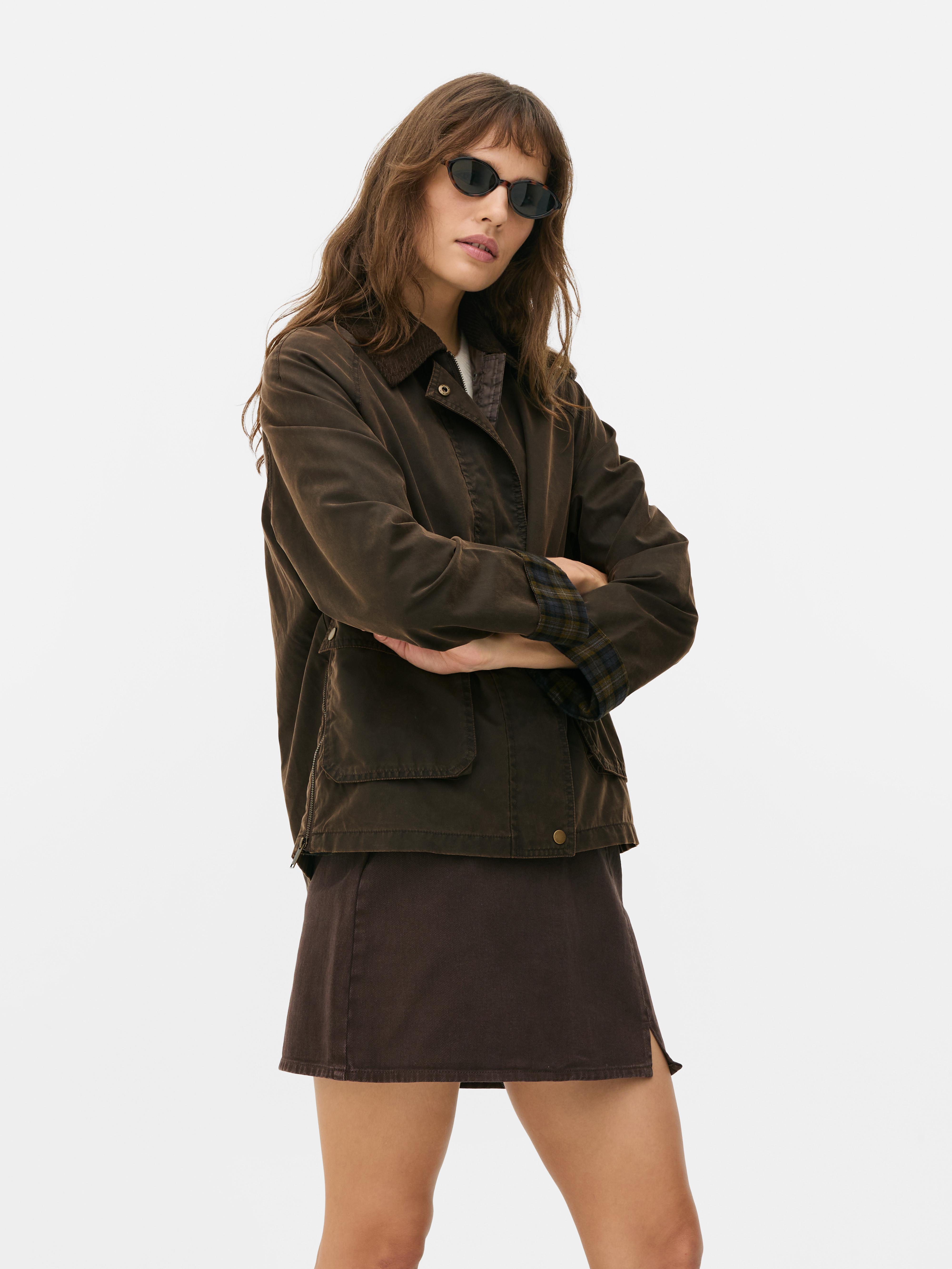 Plaid Cuff Barn Jacket