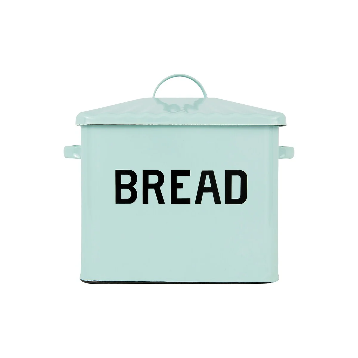 Enameled Metal Bread Box with Bread Message