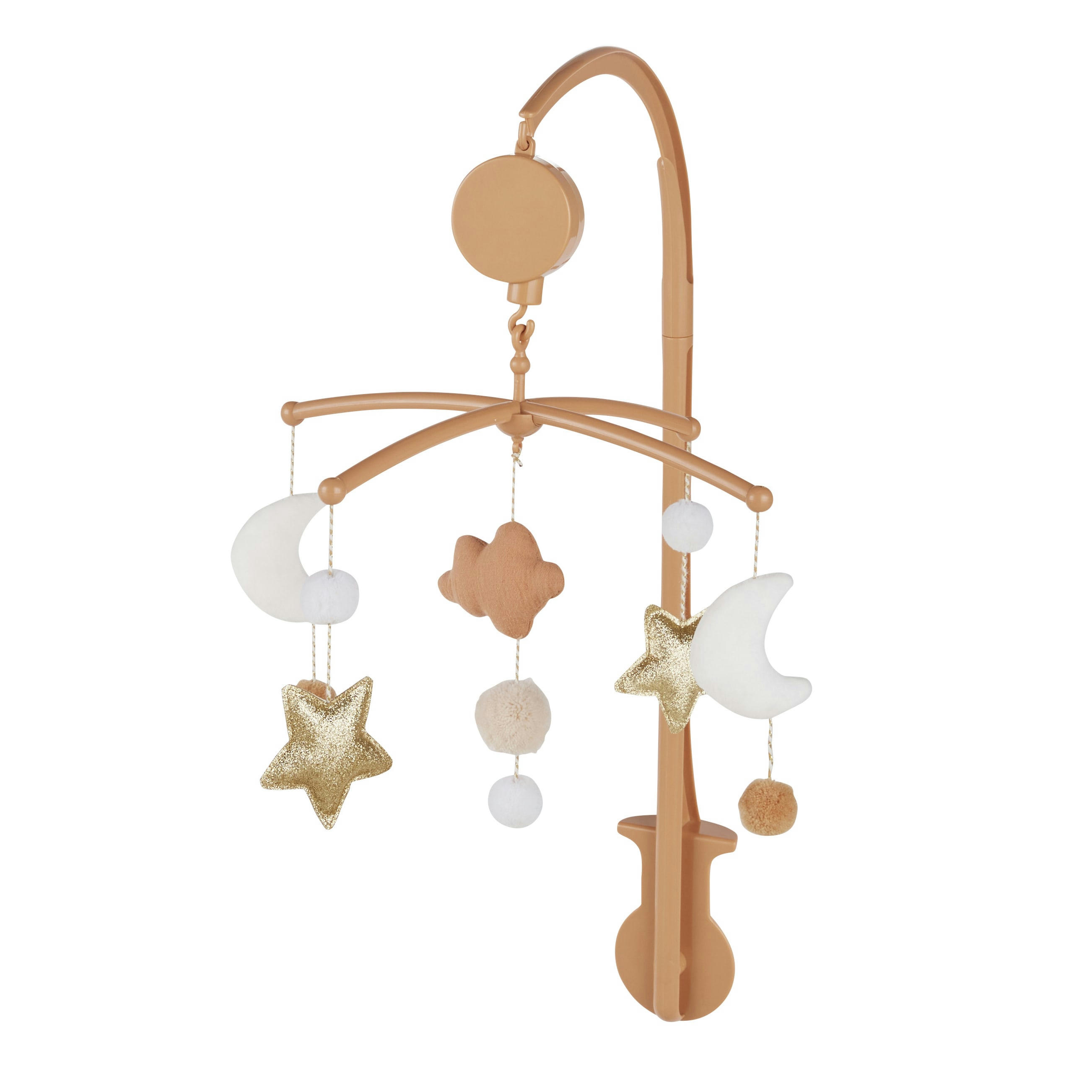 OIA - Mobile musicale bébé blanc, beige, terracotta et rose