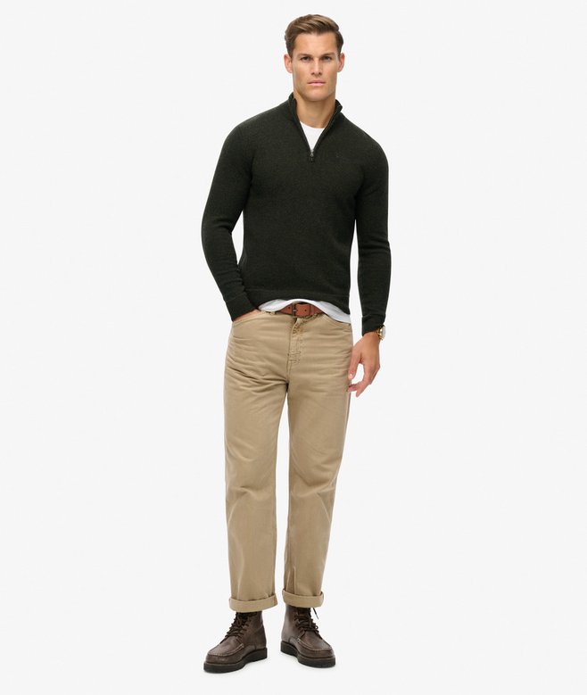 Essential Embroidered Knitted Half Zip Jumper