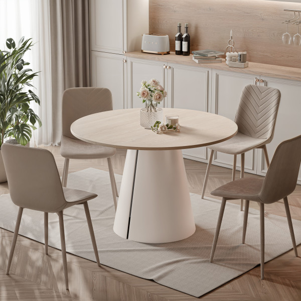 Stół BASE okrągły stół rozkładany 100 cm, nowoczesny design