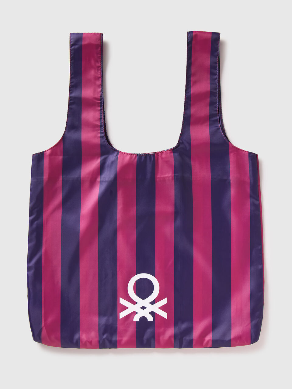 Tote bag with purple and fuchsia stripes