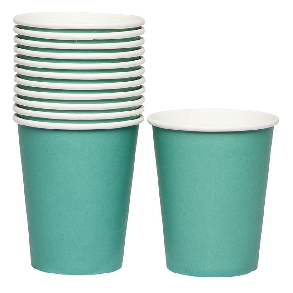 Gobelet en carton vert émeraude 25 cl x12