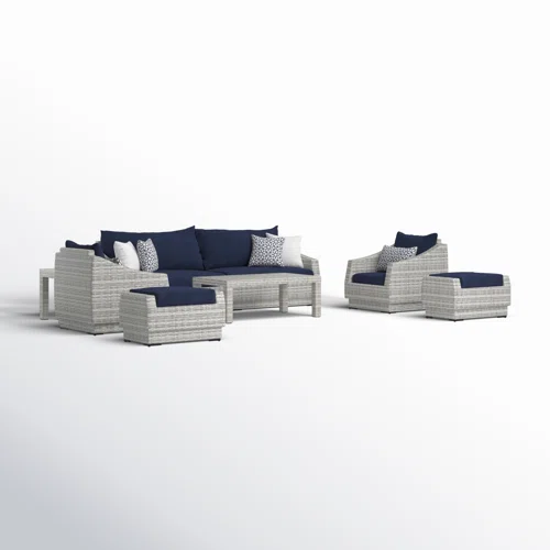 Fionnula 7 Piece Wicker Rattan Sofa Seating Group with Sunbrella Cushions