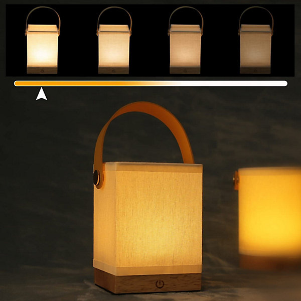 Nettlife Lampe de chevet LED tactile, USB, batterie rechargeable, portable, moderne, en tissu