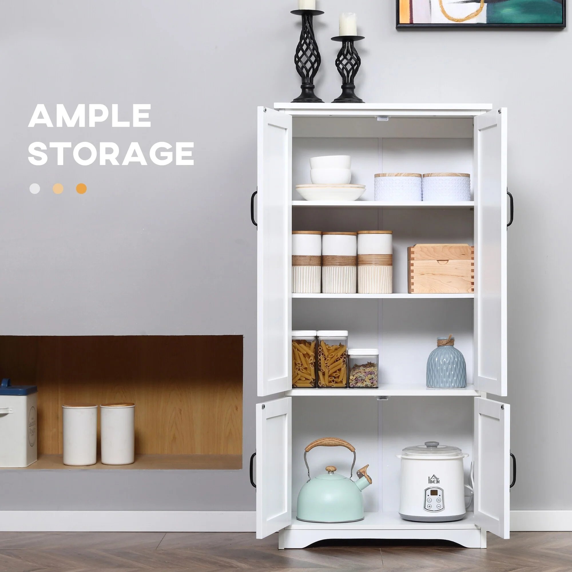 Farmhouse Kitchen Pantry Floor Storage Cabinet