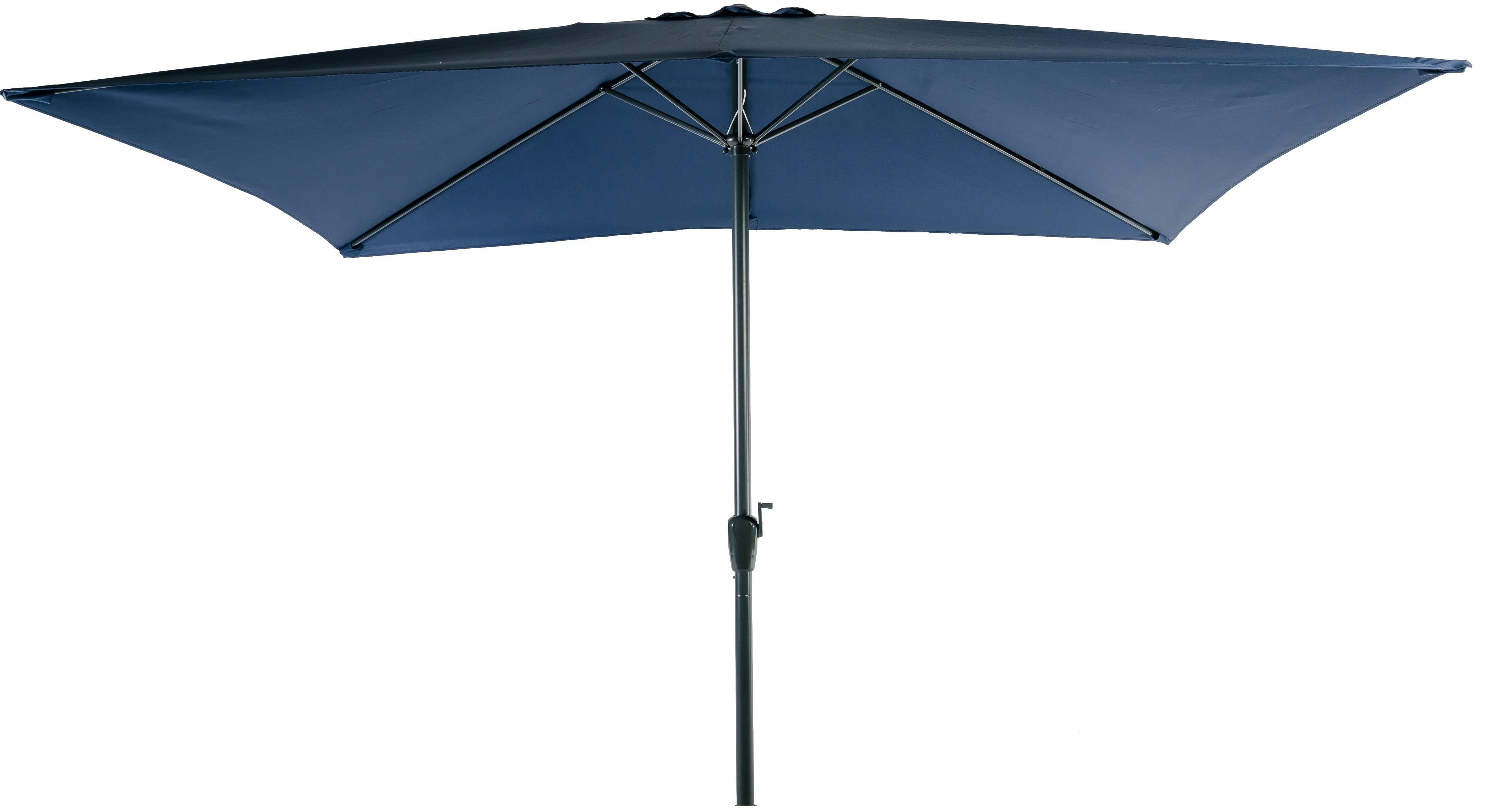 - Parasol rectangle 2x3M mat en aluminium et toile bleu marine